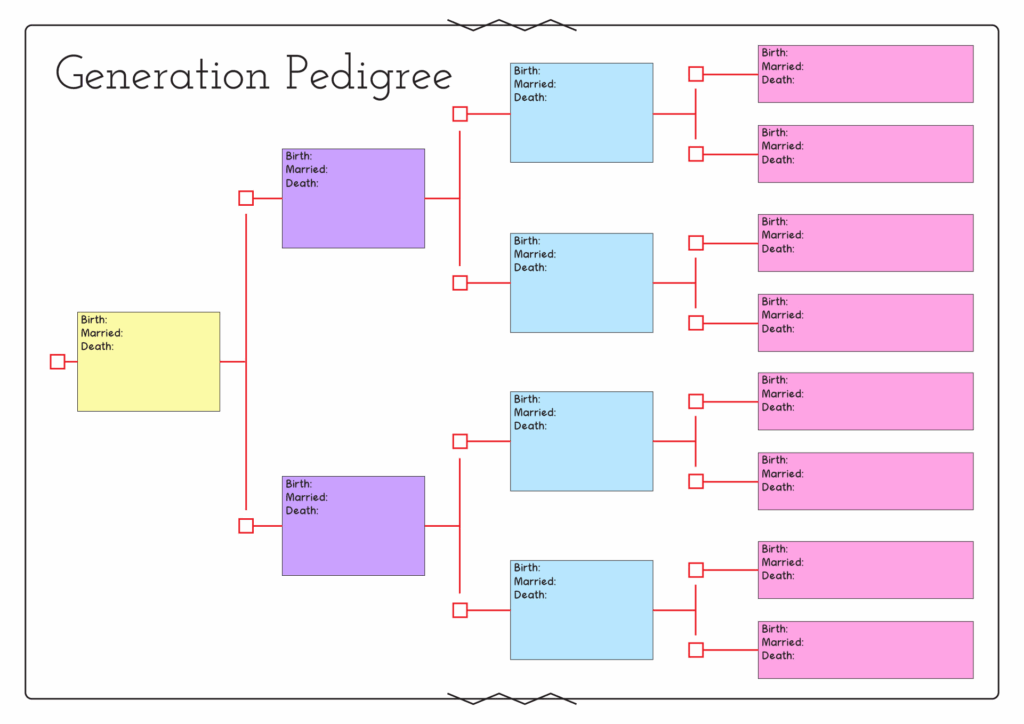 12 Best Images Of Family Tree Pedigree Chart Worksheet 6 Generation 