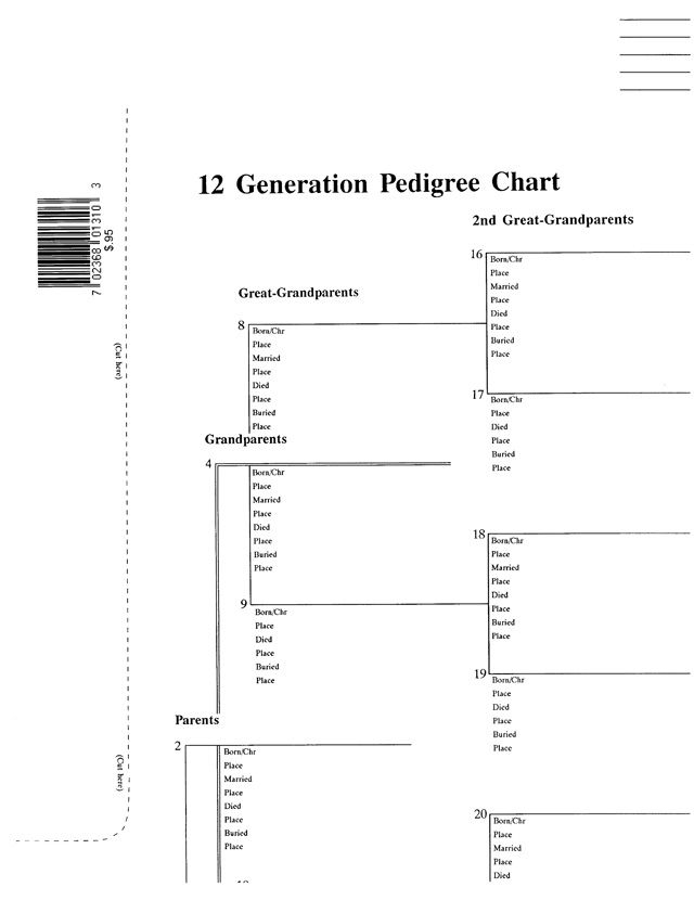 12 Generation Pedigree Chart Printable Templates Free