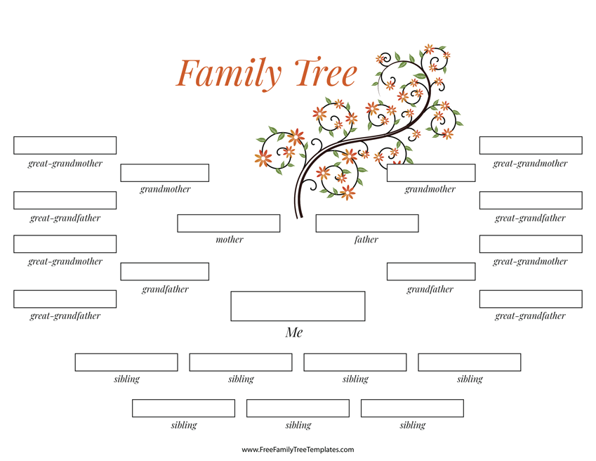 4 Generation Family Tree Many Siblings Template Free Family Tree 