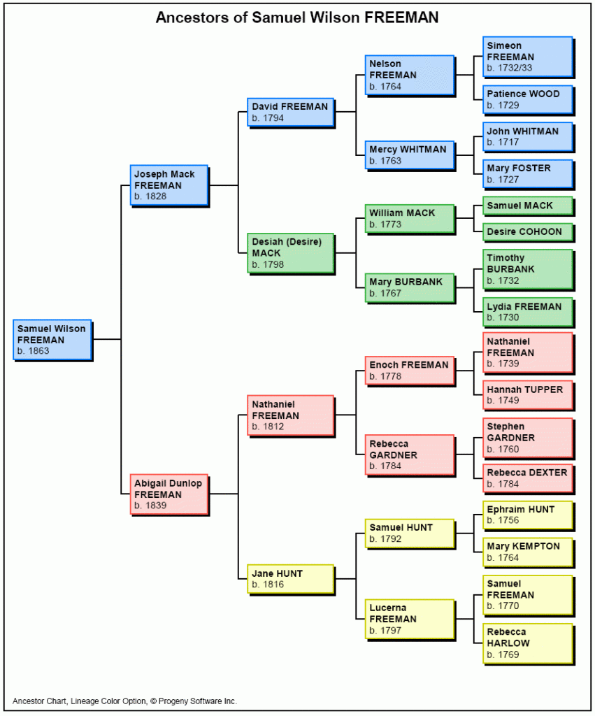 Ancestors Sample Family Tree Charts