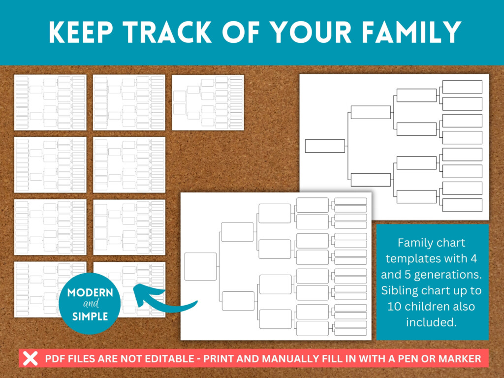 Family Tree Chart Research Template Family History Family Reunion 