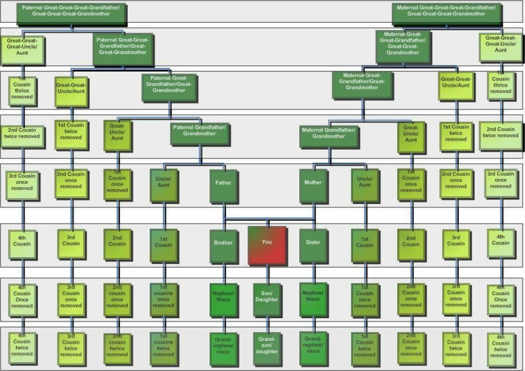 Family Tree Cousin Relationship Chart