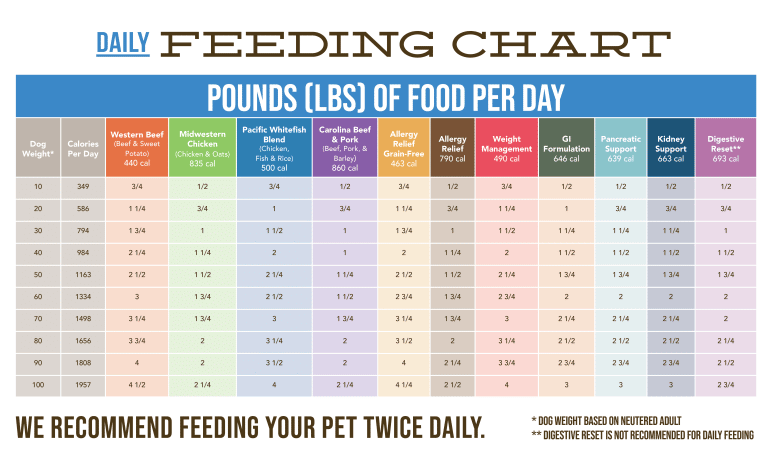 Feeding Chart Rick 39 s Dog Deli