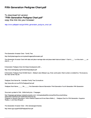Fillable Online Fifth Generation Pedigree Chart Pdfslibforyoucom Fax 