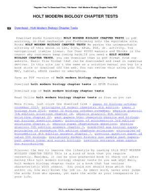 Fillable Online Holt Modern Biology Chapter Tests Holt Modern Biology 