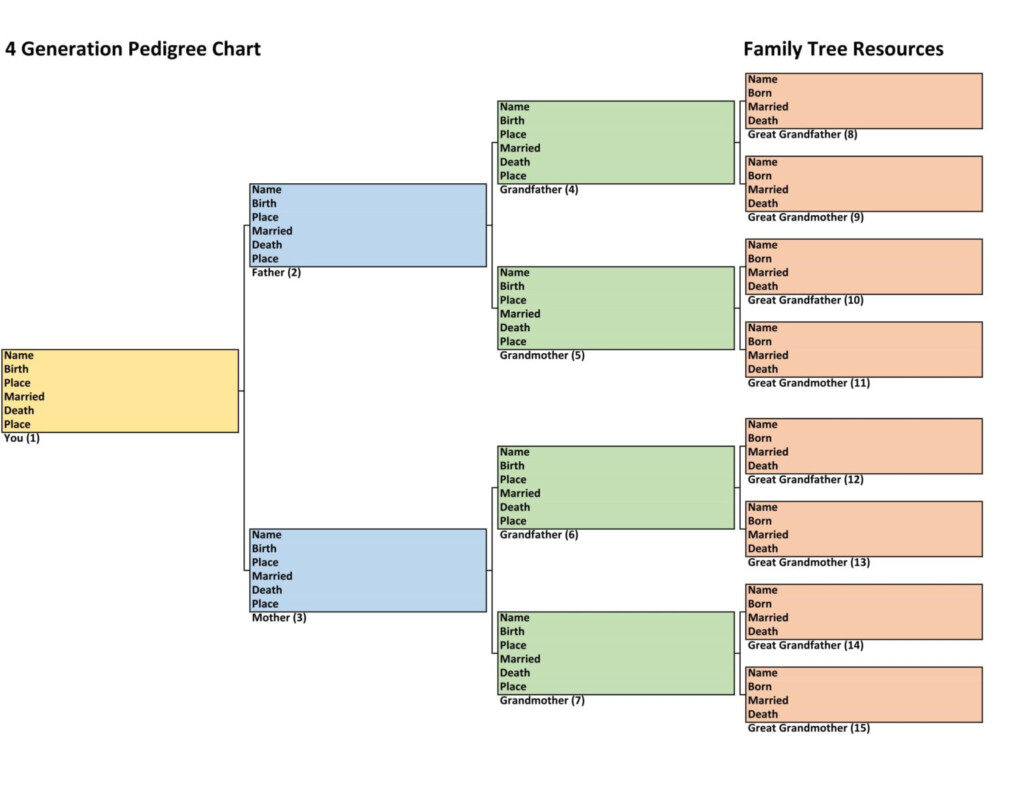 Five Generation Family Tree Pedigree Chart Pdf Format Vrogue co