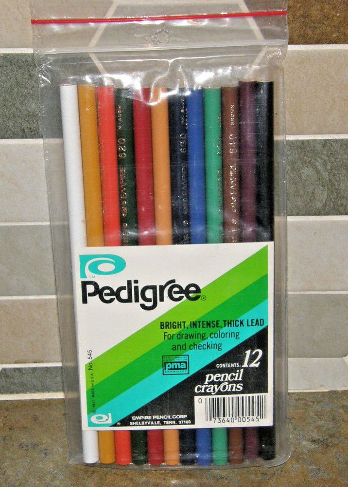 NEW Package VTG Pedigree Empire 12 Artist Colored Pencils Sketching 