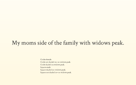 Pedigree Chart Widows Peak By Yosef Nome On Prezi
