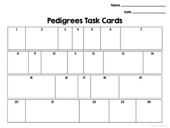 Pedigree Charts Task Cards Middle School Science TpT