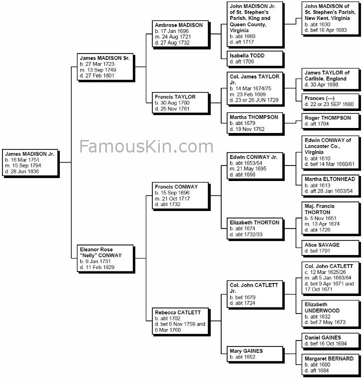 President James Madison Family Tree A Historical Perspective