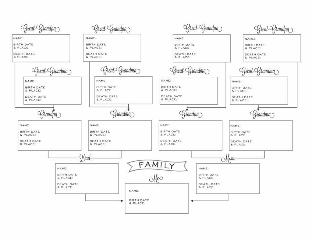 Simple Printable Pedigree Chart