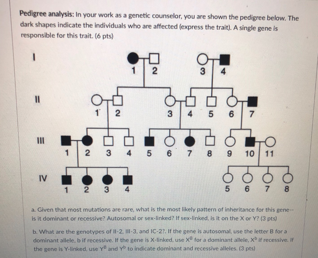 Solved Pedigree Analysis In Your Work As A Genetic Couns Chegg