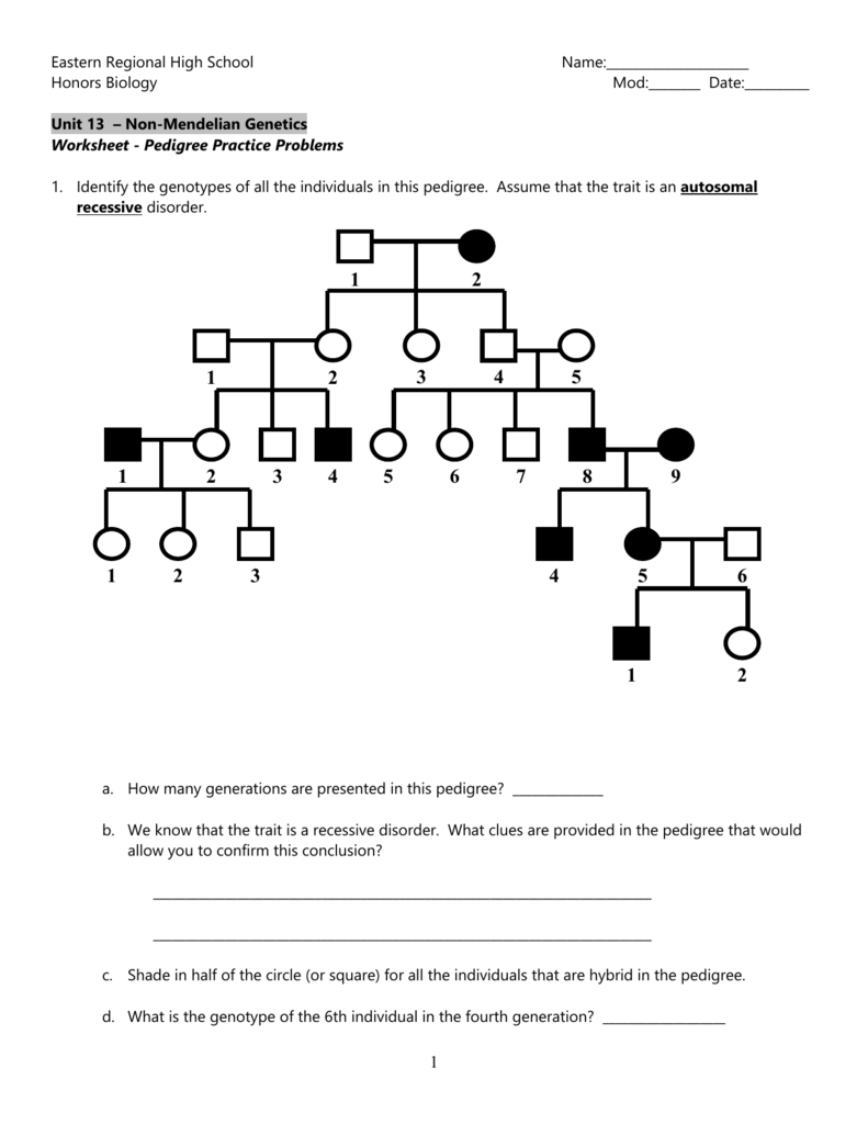 Worksheet Autosomal Pedigree Worksheet Grass Fedjp Worksheet Study Site